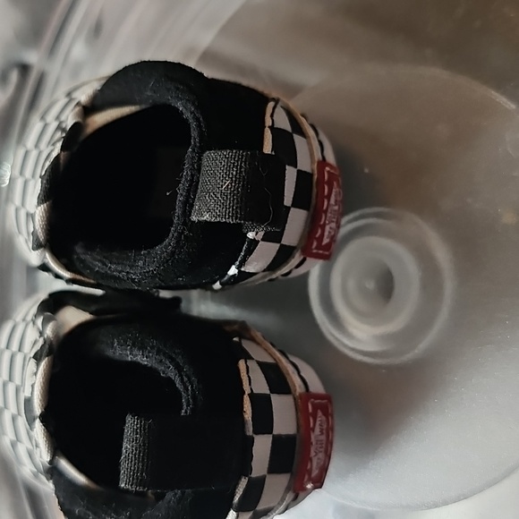 I Slip-On V Crib 'Checker - Black White' NB VANS SNEAKERS ADORABLE COOL - Picture 9 of 11